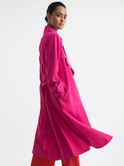 Reiss Pink Eden Belted Trench Coat - Image 7 of 7
