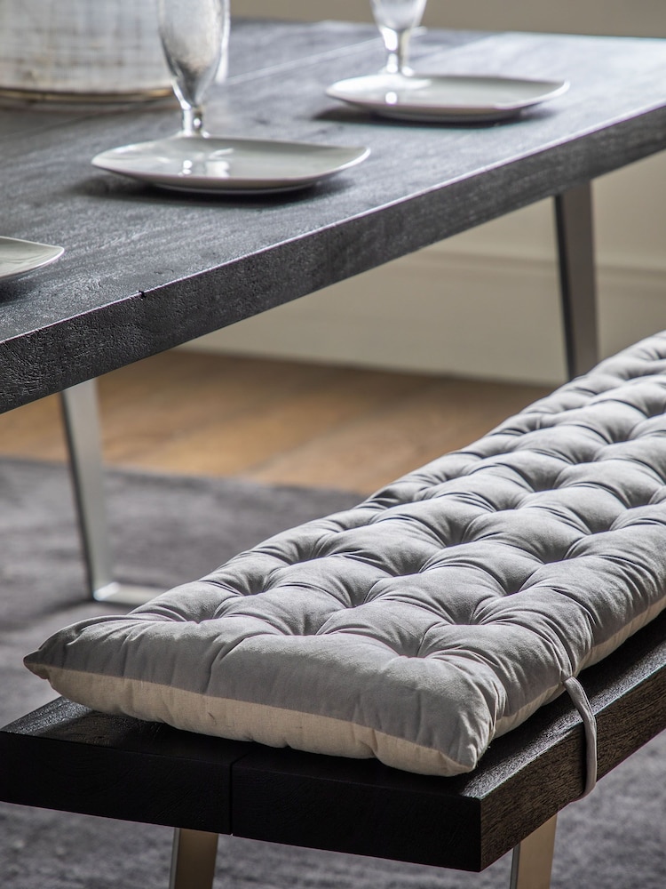 Gallery Home Grey Velvet Bench Pad - Image 2 of 5