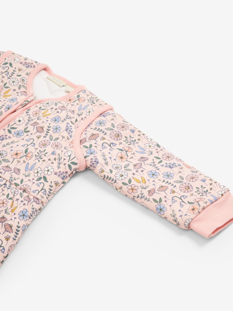JoJo Maman Bébé Pink Meadow 3.5 Tog Baby Sleeping Bag - Image 4 of 4