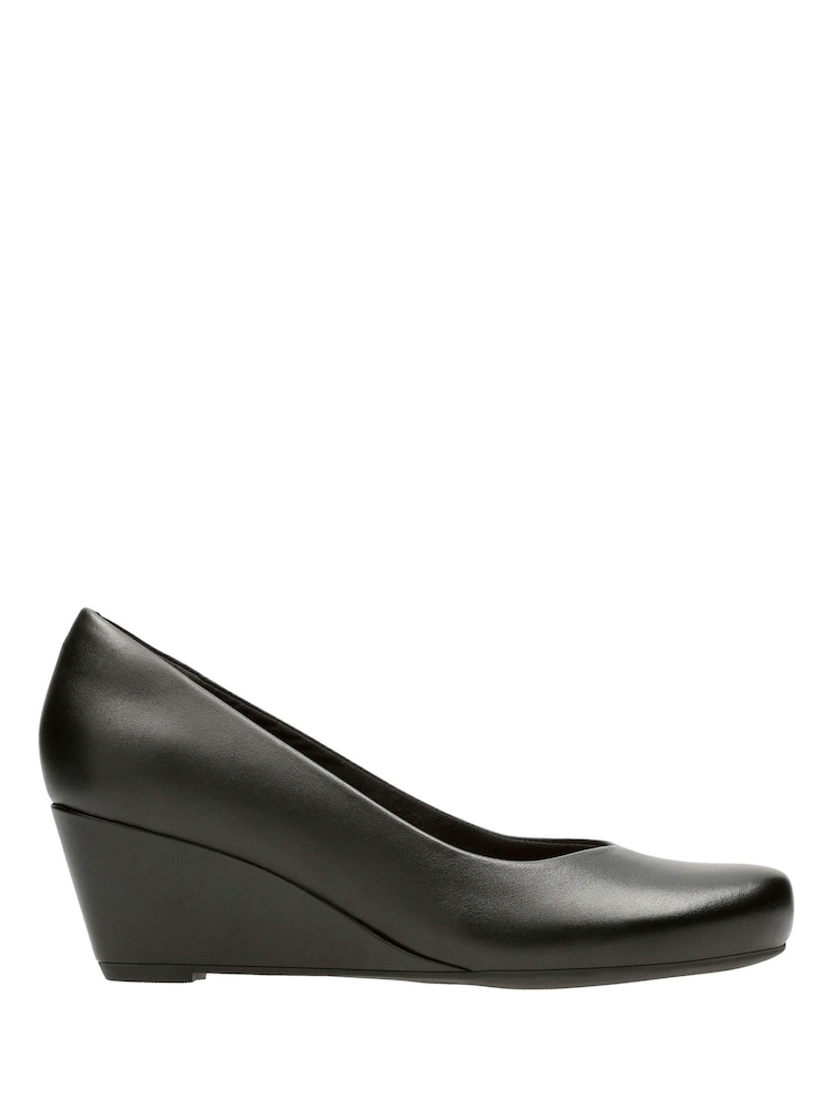 Clarks Black Leather Chrome Combi Leather Flores Tulip Shoes - Image 1 of 7