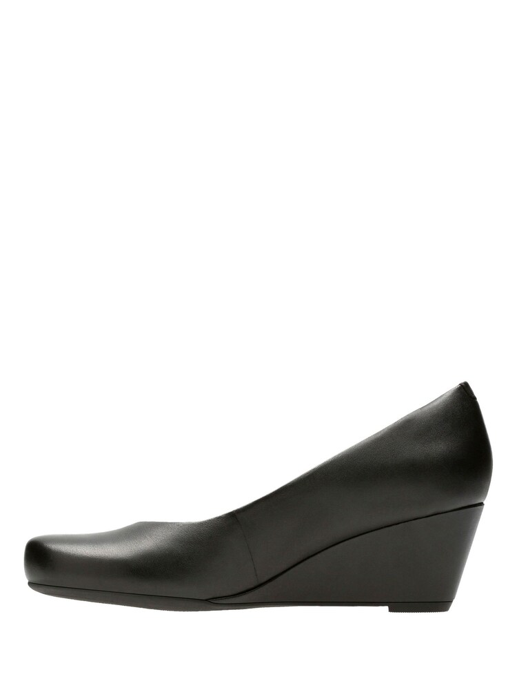 Clarks Black Leather Chrome Combi Leather Flores Tulip Shoes - Image 2 of 7