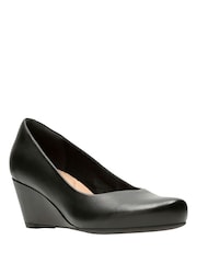 Clarks Black Leather Chrome Combi Leather Flores Tulip Shoes - Image 3 of 7