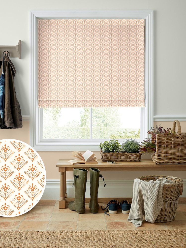 Laura Ashley Red Lady Fern Made To Measure Roman Blinds - Image 1 of 6