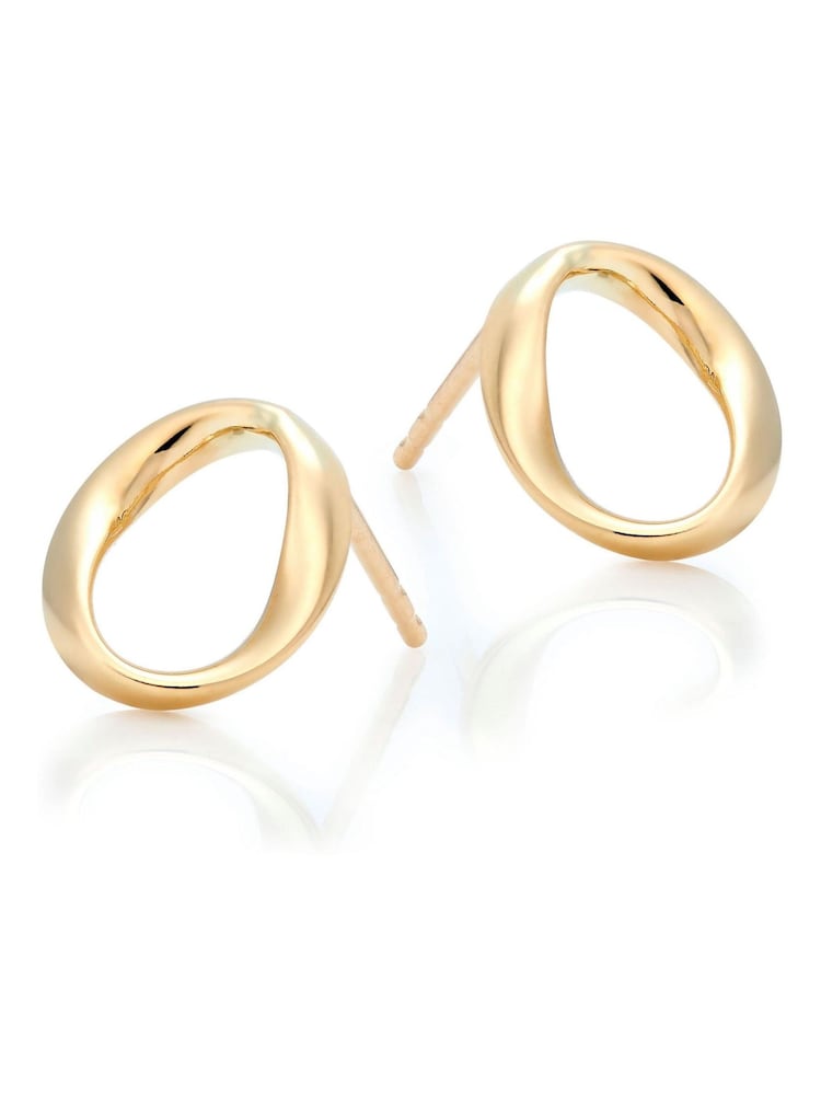 Beaverbrooks 9ct Yellow Gold Circle Stud Earrings - Image 1 of 3