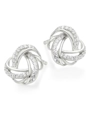 Beaverbrooks Sterling Silver Cubic Zirconia Knot Stud Earrings - Image 1 of 4