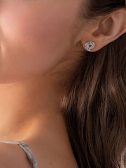 Beaverbrooks Sterling Silver Cubic Zirconia Knot Stud Earrings - Image 3 of 4
