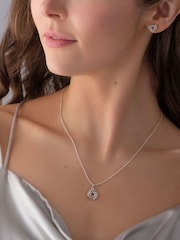 Beaverbrooks Sterling Silver Cubic Zirconia Knot Stud Earrings - Image 4 of 4
