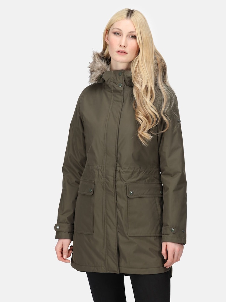 Regatta Green Sabinka Longline Waterproof Insulated Thermal Jacket - Image 1 of 9