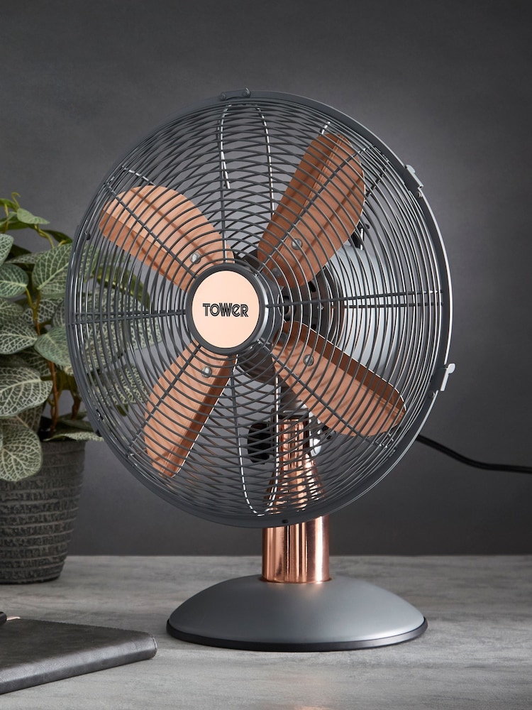 Tower Grey 12 Inch Metal Desk Fan - Image 1 of 8
