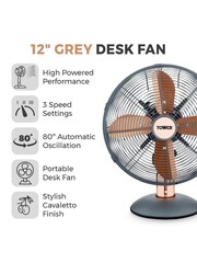 Tower Grey 12 Inch Metal Desk Fan - Image 12 of 13