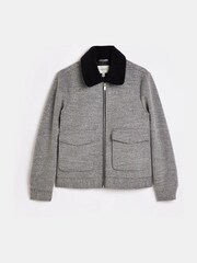 River Island Grey 100% Cotton Borg Collared Jacket - Image 5 of 6