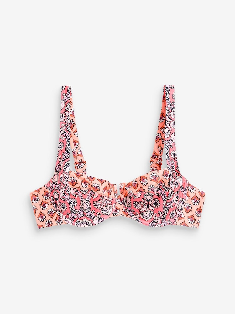 Pink Woodblock Non Pad Wired Bikini Top - Image 5 of 5