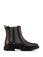 Clarks Black Standard Fit (F) Older Girls Astrol Orin Boots - Image 1 of 7