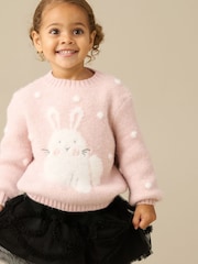 Angel & Rocket Pink Edna Novelty Bunny Knitted Jumper - Image 1 of 2