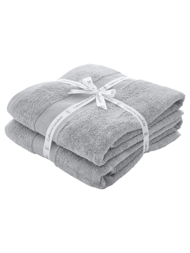 Catherine Lansfield Set of 2 Anti-Bacterial 100% Cotton Towels - Image 1 of 4