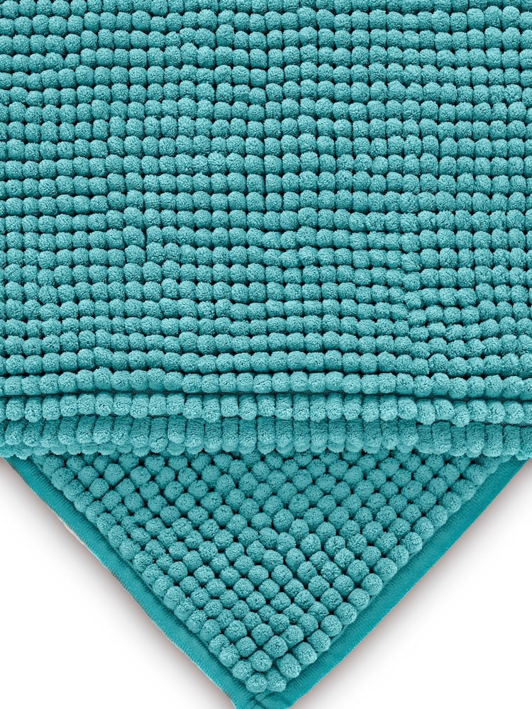 Teal Blue Bobble Bath Mat - Image 2 of 5