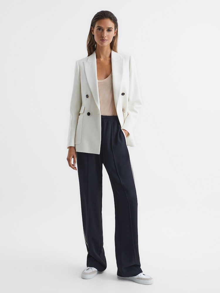 Bleumarin - Pantaloni largi cu elastic în talie Reiss Odell - Image 1 of 7