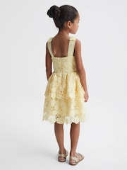 Reiss Lemon Bethany 9-12 yrs Bow Strap Lace Dress - Image 5 of 6