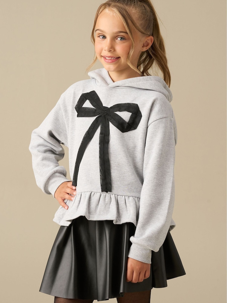 Angel & Rocket Grey Minnie Bow Peplum Hoodie - Image 3 of 3
