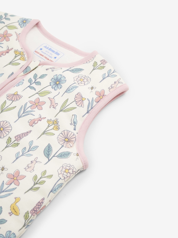 JoJo Maman Bébé Cream Meadow 2.5 Tog Toddler Sleeping Bag - Image 2 of 4