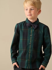 Angel & Rocket Green Abel Check Shirt With Bow Tie - Image 3 of 6