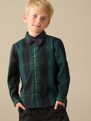 Angel & Rocket Green Abel Check Shirt With Bow Tie - Image 5 of 6