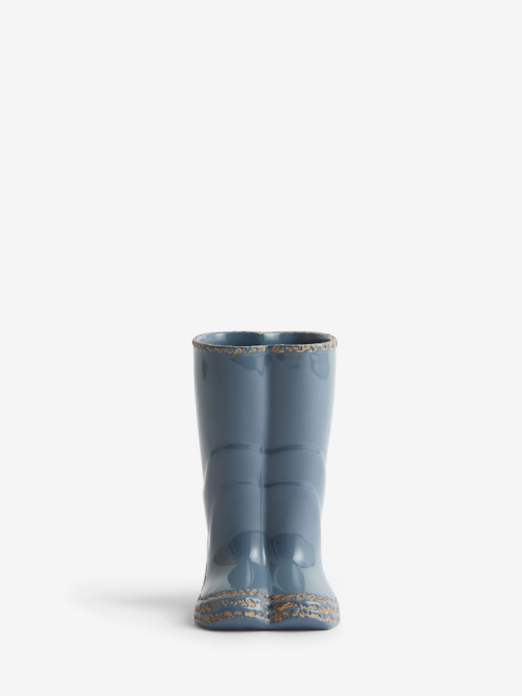 Blue Medium Wellington Boots Flower Vase - Image 2 of 3