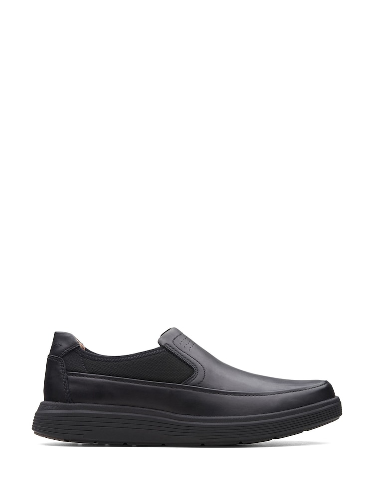 Clarks Black Standard Fit (F) Leather Un Abode Go Shoes - Image 1 of 7