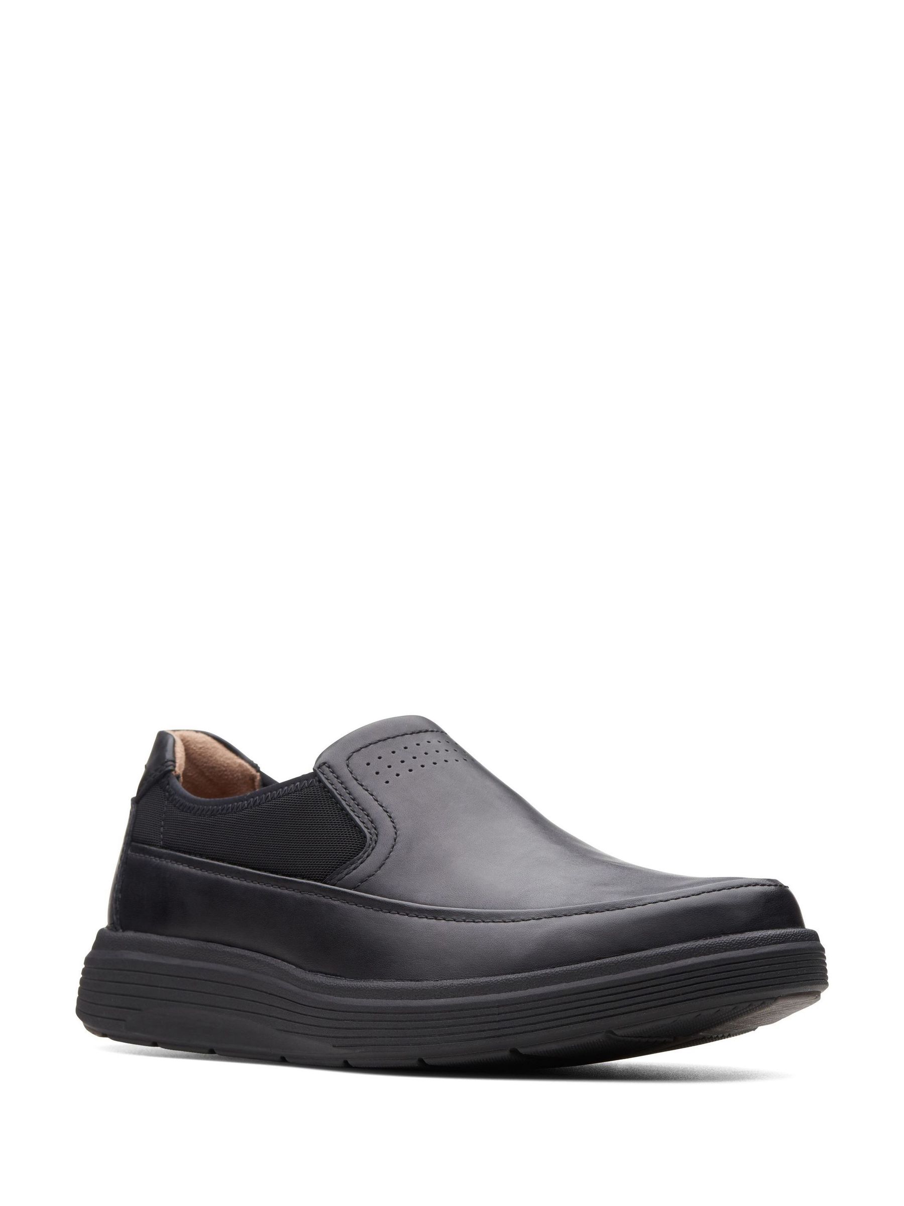 Buy Clarks Black Standard Fit F Leather Un Abode Go Shoes from Next Luxembourg