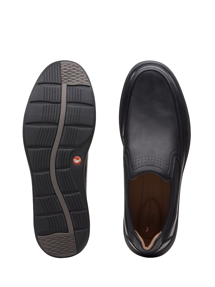 Clarks Black Standard Fit (F) Leather Un Abode Go Shoes - Image 7 of 7