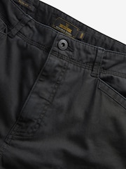 Black Slim Fit Zip Detail Stretch Cargo Trousers - Image 10 of 10