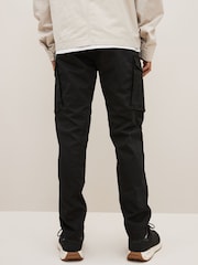 Black Slim Fit Zip Detail Stretch Cargo Trousers - Image 4 of 10