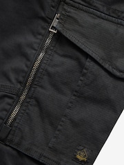 Black Slim Fit Zip Detail Stretch Cargo Trousers - Image 9 of 10