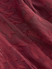 Berry Red Sheer Embroidered Kimono - Image 2 of 5