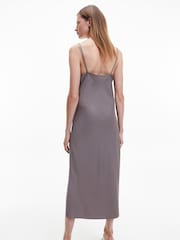 Calvin Klein Recycled Midi Slip Brown Dress - Image 2 of 6