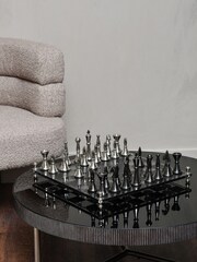 Libra Black/Silver Yates Chess Set - Image 1 of 4
