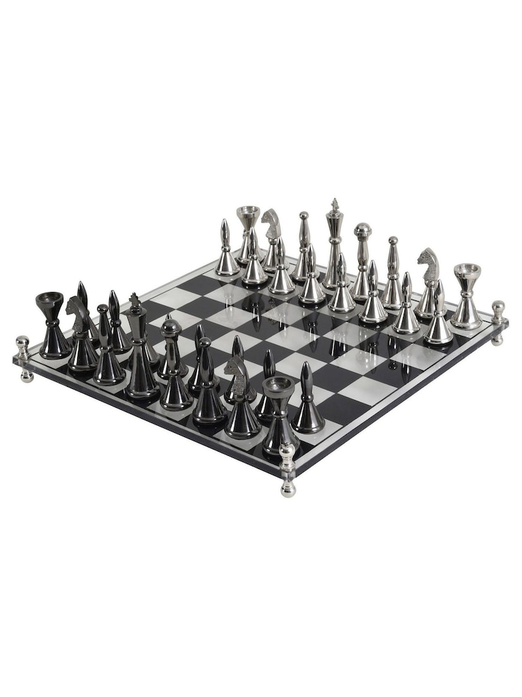 Libra Black/Silver Yates Chess Set - Image 2 of 4