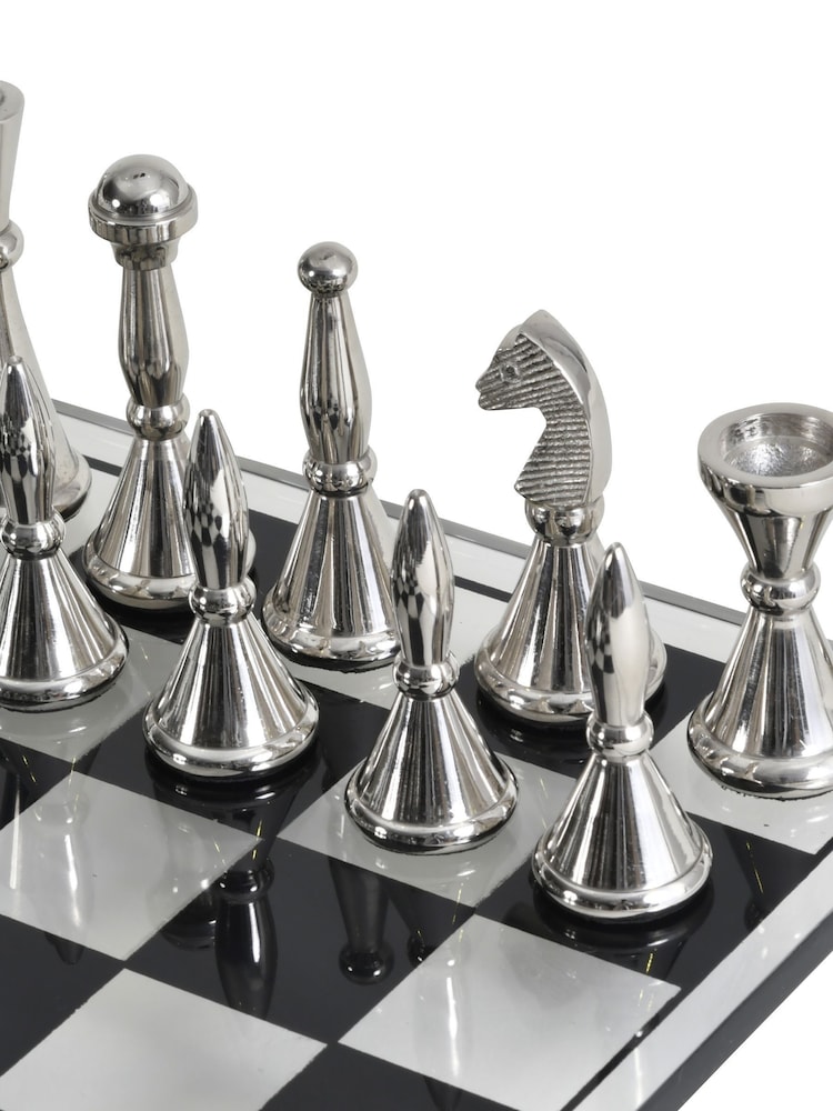 Libra Black/Silver Yates Chess Set - Image 4 of 4