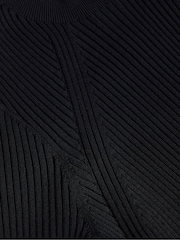 Ted Baker Black Alltaa Knitted Bodice Dress With Pleather Skirt - Image 6 of 6