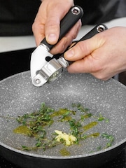 Masterclass Black Soft Grip Stainless Steel Garlic Press - Image 1 of 4