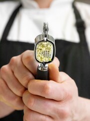Masterclass Black Soft Grip Stainless Steel Garlic Press - Image 3 of 4