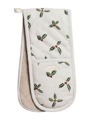 Sophie Allport Natural Christmas Holly & Berry Double Oven Glove - Image 1 of 1