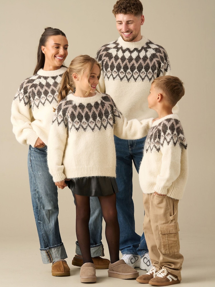 Angel & Rocket Cream Charlie Family Fairisle Knit Jumper - Image 1 of 8