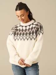 Angel & Rocket Cream Charlie Family Fairisle Knit Jumper - Image 4 of 8