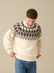 Angel & Rocket Cream Charlie Family Fairisle Knit Jumper - Image 7 of 8
