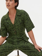 Oliver Bonas Green Sketched Jumpsuit - Image 3 of 9