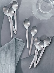 Robert Welch Set of 8 English Teaspoons Bergen Design - Image 1 of 4