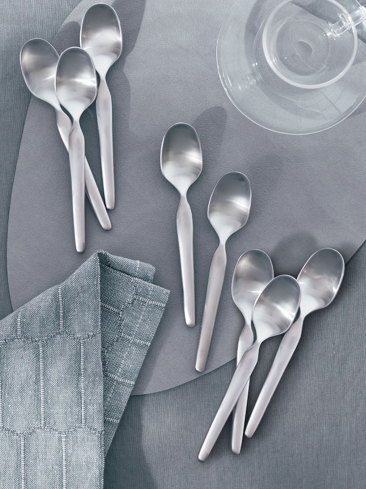 Robert Welch Set of 8 English Teaspoons Bergen Design - Image 1 of 4