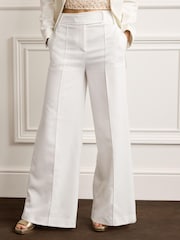 White Tailored High Waist Wide Leg Trousers - Image 3 of 6