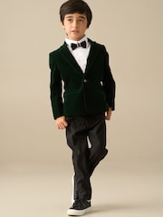 Angel & Rocket Green Liam Emerald Velvet Blazer - Image 4 of 6